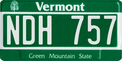 VT license plate NDH757