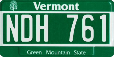 VT license plate NDH761