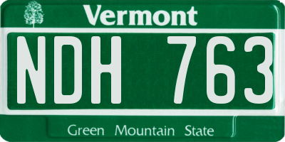 VT license plate NDH763