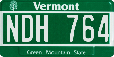 VT license plate NDH764