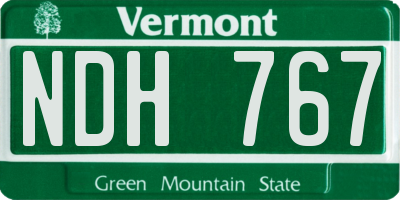 VT license plate NDH767
