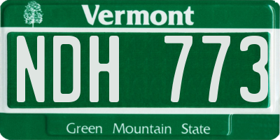 VT license plate NDH773