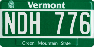 VT license plate NDH776