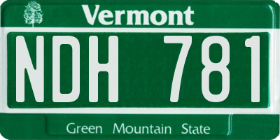 VT license plate NDH781