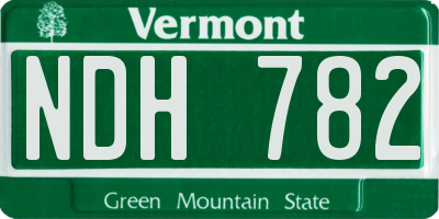 VT license plate NDH782