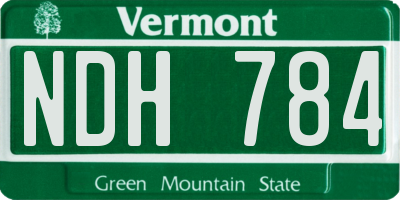 VT license plate NDH784