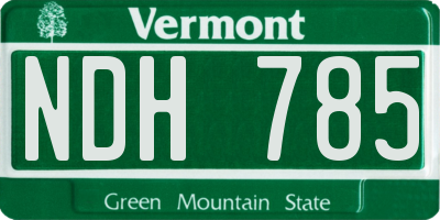VT license plate NDH785