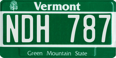 VT license plate NDH787