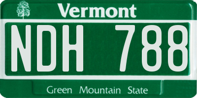 VT license plate NDH788