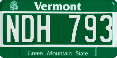 VT license plate NDH793