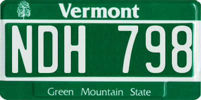 VT license plate NDH798