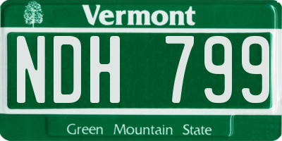 VT license plate NDH799