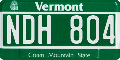 VT license plate NDH804