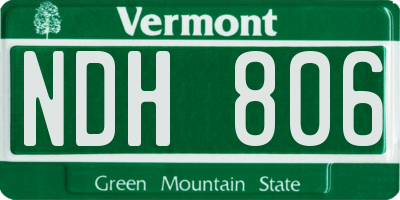 VT license plate NDH806