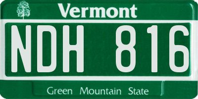 VT license plate NDH816