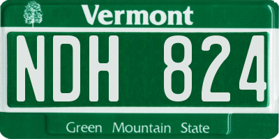 VT license plate NDH824