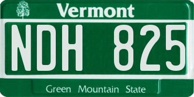 VT license plate NDH825