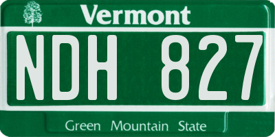 VT license plate NDH827