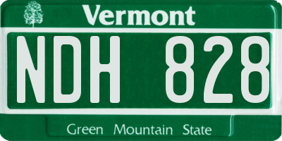 VT license plate NDH828