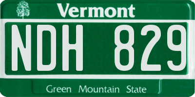 VT license plate NDH829