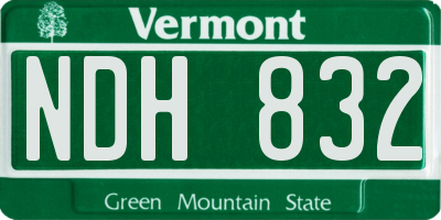 VT license plate NDH832
