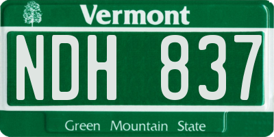 VT license plate NDH837