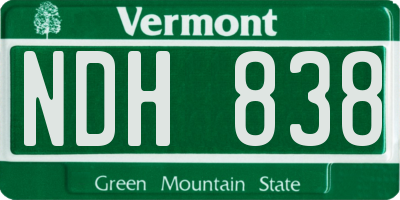 VT license plate NDH838