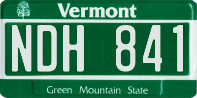 VT license plate NDH841