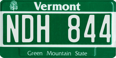 VT license plate NDH844