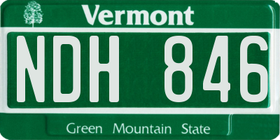 VT license plate NDH846