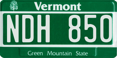 VT license plate NDH850