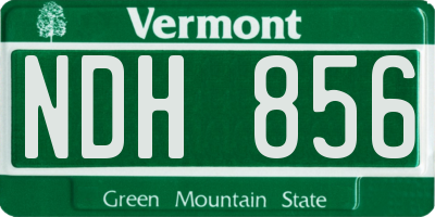 VT license plate NDH856