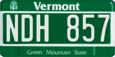 VT license plate NDH857