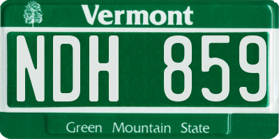 VT license plate NDH859