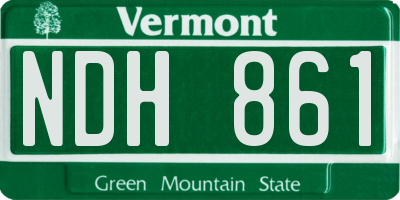 VT license plate NDH861