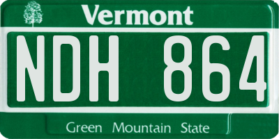 VT license plate NDH864