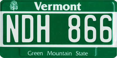 VT license plate NDH866