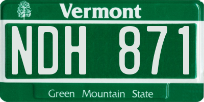 VT license plate NDH871