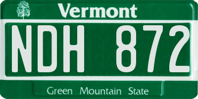 VT license plate NDH872