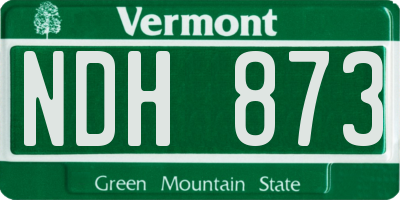 VT license plate NDH873