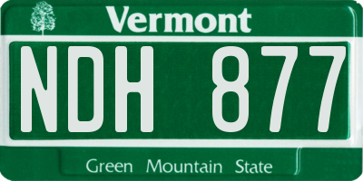 VT license plate NDH877