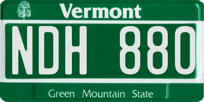 VT license plate NDH880