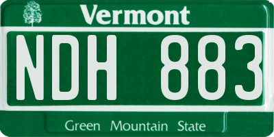 VT license plate NDH883