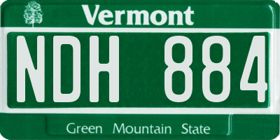 VT license plate NDH884