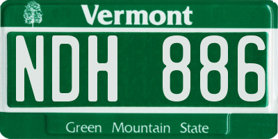 VT license plate NDH886