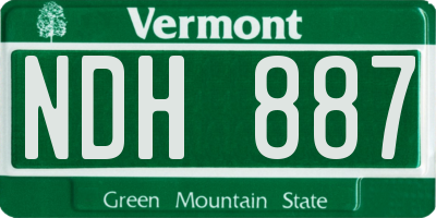 VT license plate NDH887
