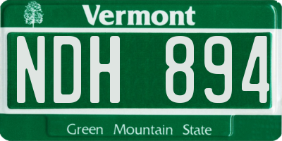 VT license plate NDH894