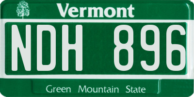VT license plate NDH896
