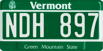 VT license plate NDH897