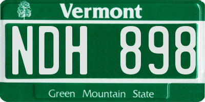 VT license plate NDH898